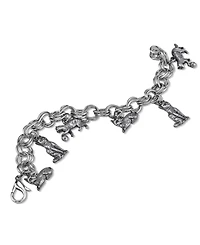2028 Pewter 6 Cat Charm Bracelet