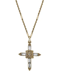 Symbols of Faith 14K Gold-Dipped Crystal Cross Pendant Necklace 18"