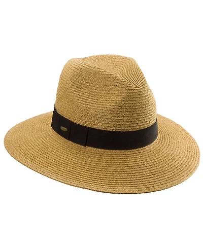 Scala Paper Braid Fedora With Ribbon