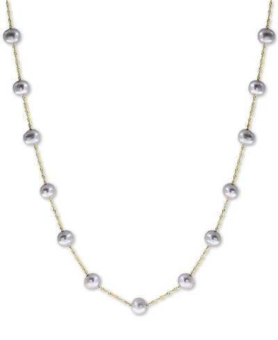 Effy Gray Cultured Freshwater Pearl (5-1/2mm) 18" Collar Necklace in 14k White Gold