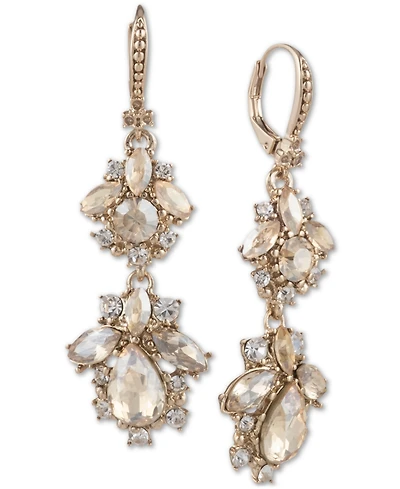 Marchesa Crystal Cluster Double Drop Earrings