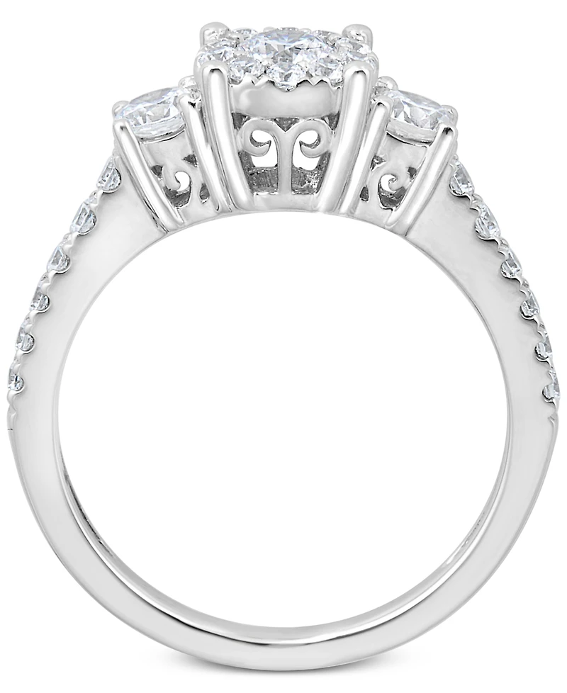 Diamond Halo Engagement Ring (1 ct. t.w.) in 14k White Gold