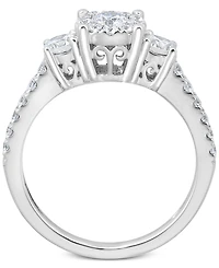 Diamond Halo Engagement Ring (1 ct. t.w.) in 14k White Gold