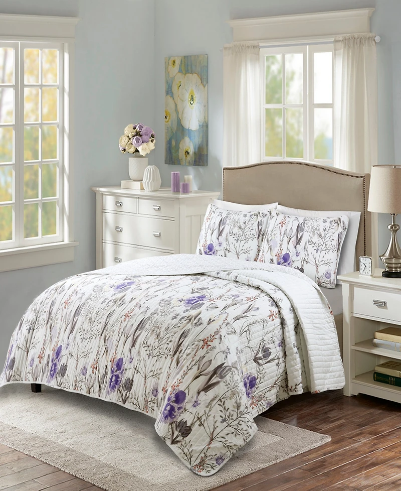 Lush Decor Adalia Reversible 3-Piece Quilt Set, Full/Queen