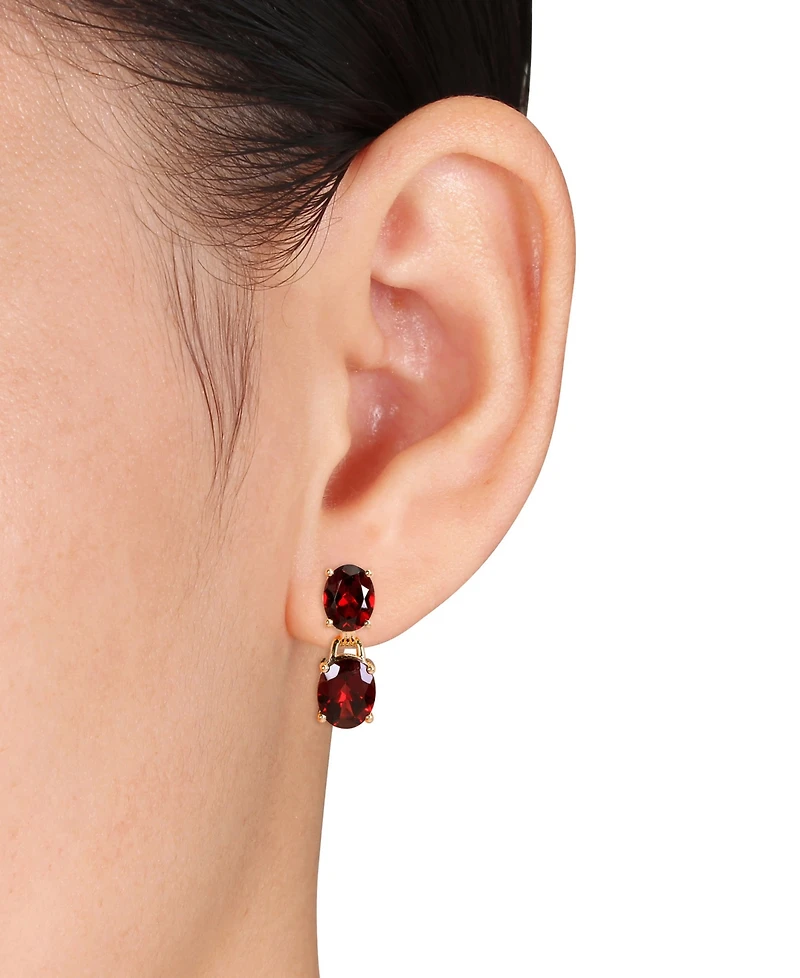 Garnet (10 ct.t.w.) Dangle Earrings Gold over Sterling Silver