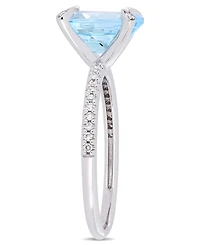 Blue Topaz (3-3/4 ct.t.w.) and Diamond (1/10 Ring 10k White Gold