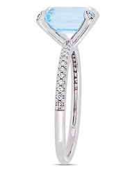 Blue Topaz (2 ct.t.w.) and Diamond (1/10 Ring 10k White Gold