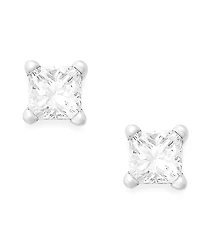 Princess-Cut Diamond Stud Earrings in 10k White Gold (1/10 ct. t.w.)