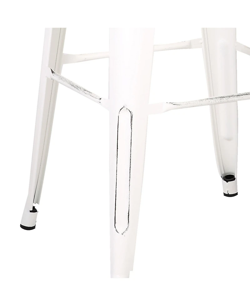 Ac Pacific Backless Industrial Metal Bar Stool, Set of 2