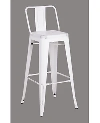 Ac Pacific Industrial Metal Barstools with Bucket Back and 4 Legs, Set of 2