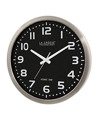 La Crosse Technology 16" Stainless Steel Atomic Clock with Black dial