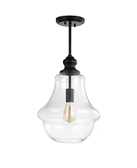 Jonathan Y Adam 12" Adjustable Metal/Glass Led Pendant