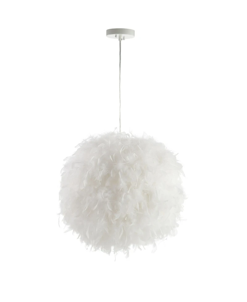Jonathan Y Stork 19" Feather Metal Adjustable Led Pendant