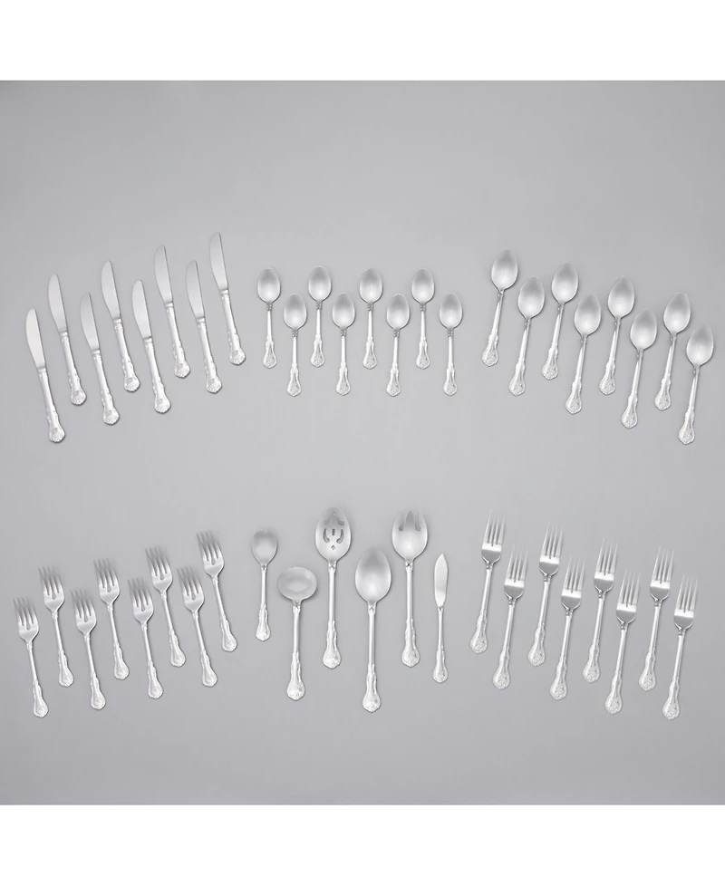 Riverridge Bouquet 46 Piece Monogrammed Flatware Set - D, Service for 8