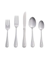 Riverridge Beaded 46 Piece Monogrammed Flatware Set - S, Service for 8