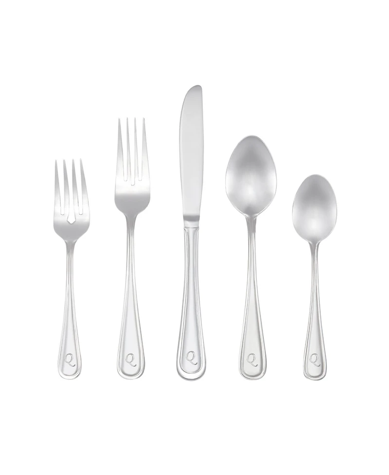 Riverridge Marina 46 Piece Monogrammed Flatware Set - Q, Service for 8