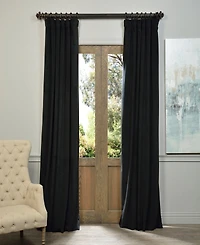 Half Price Drapes Warm Black Signature Velvet Blackout Curtain