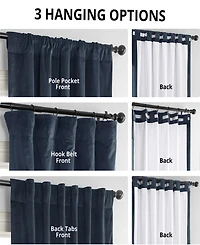 Half Price Drapes Midnight Blue Signature Velvet Blackout Curtain