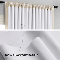 Half Price Drapes Ivory Signature Extra Wide Velvet Blackout Curtain