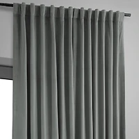 Half Price Drapes Silver Grey Signature Extra Wide Velvet Blackout Curtain