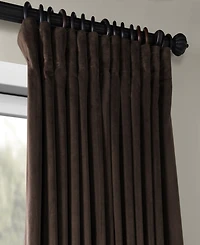 Half Price Drapes Java Signature Extra Wide Velvet Blackout Curtain