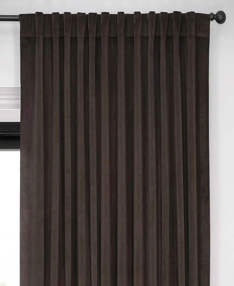 Half Price Drapes Java Signature Extra Wide Velvet Blackout Curtain