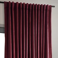 Half Price Drapes Burgundy Signature Extra Wide Velvet Blackout Curtain
