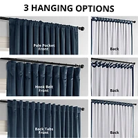 Half Price Drapes Midnight Blue Signature Extra Wide Velvet Blackout Curtain