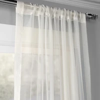 Half Price Drapes Solid Off White Sheer Curtain Pair (2 Panels)