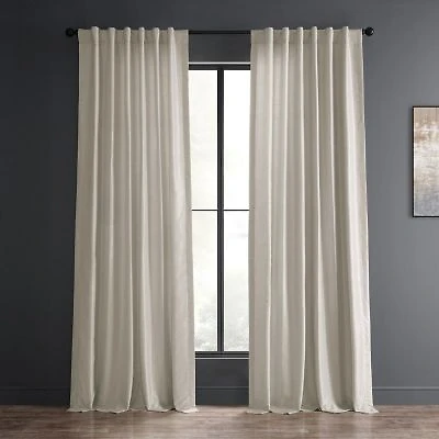 Half Price Drapes Vintage Textured Faux Dupioni Silk Curtain