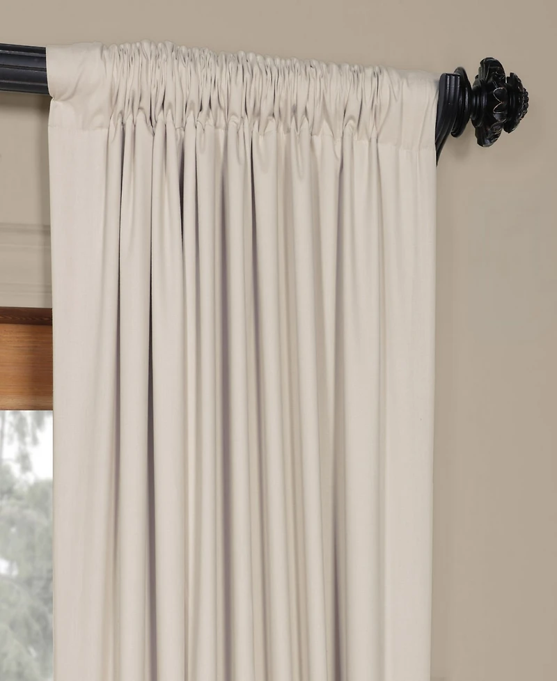 Half Price Drapes Hazelwood Beige Solid Cotton Hotel Blackout Curtain