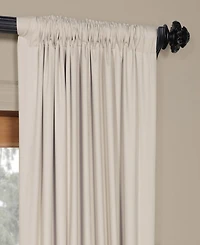 Half Price Drapes Hazelwood Beige Solid Cotton Hotel Blackout Curtain