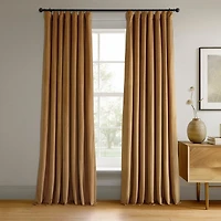 Half Price Drapes Amber Gold Signature Velvet Blackout Curtain
