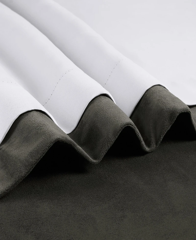 Half Price Drapes Gunmetal Grey Signature Extra Wide Velvet Blackout Curtain