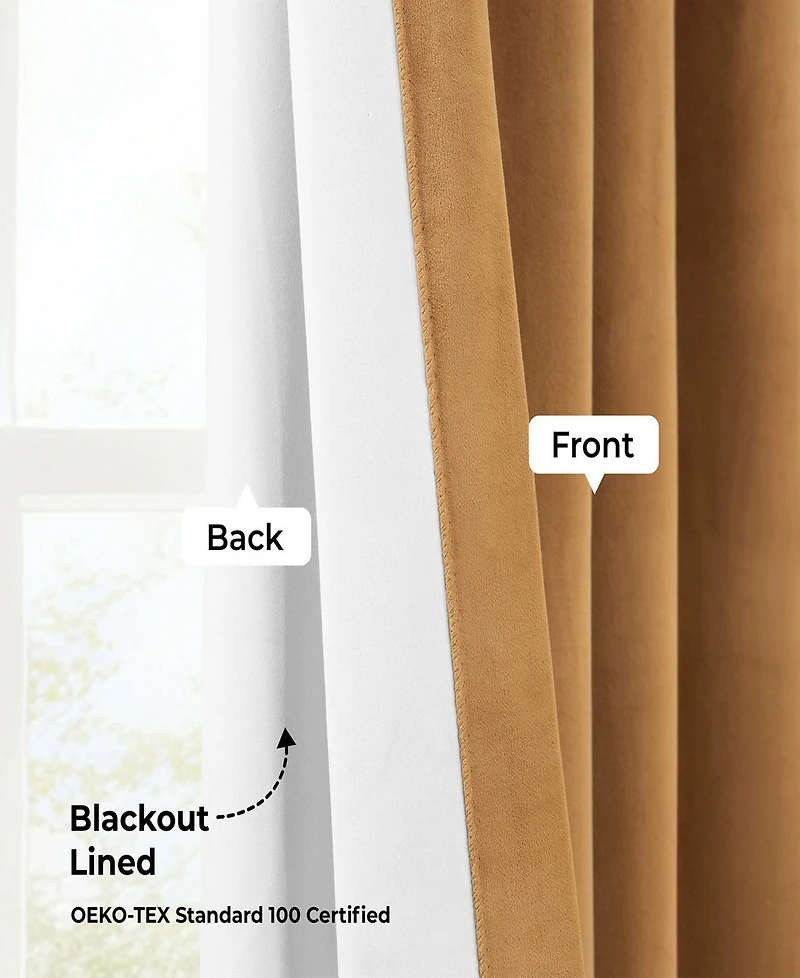 Half Price Drapes Grommet Signature Velvet Blackout Curtain
