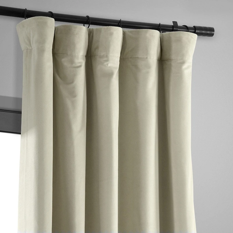 Half Price Drapes Cool Beige Signature Velvet Blackout Curtain