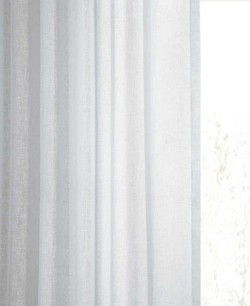 Half Price Drapes Aspen White Textured Faux Linen Sheer Curtain