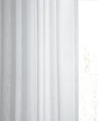 Half Price Drapes Aspen White Textured Faux Linen Sheer Curtain