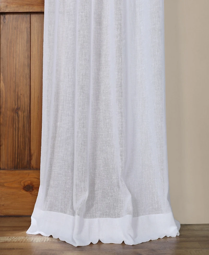 Half Price Drapes Aspen White Grommet Textured Faux Linen Sheer Curtain