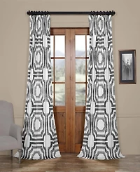 Half Price Drapes Mecca Steel Geometric Printed Cotton Room Darkening Curtain