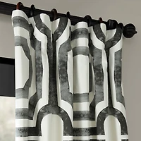 Half Price Drapes Mecca Steel Geometric Printed Cotton Room Darkening Curtain