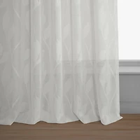Half Price Drapes Avignon Vine Floral Patterned Faux Linen Sheer Curtain