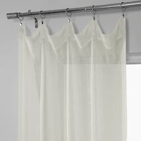 Half Price Drapes Montpellier Striped Patterned Faux Linen Sheer Curtain