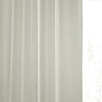 Half Price Drapes Montpellier Striped Patterned Faux Linen Sheer Curtain
