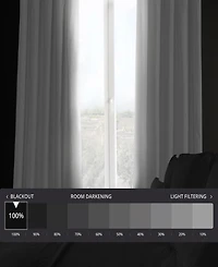 Half Price Drapes Whisper White Solid Cotton Hotel Blackout Curtain