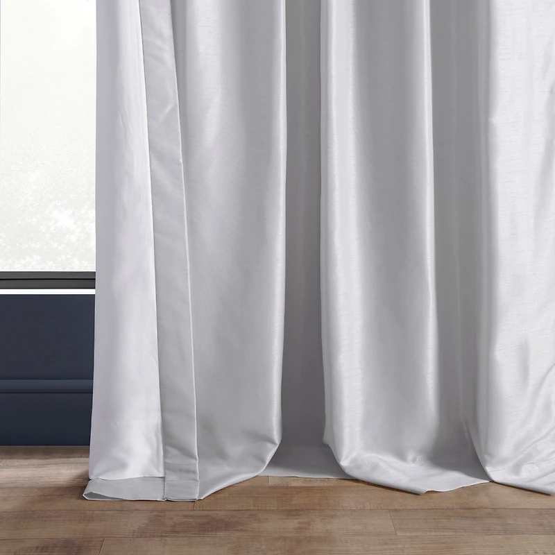 Half Price Drapes Ice Vintage Textured Faux Dupioni Silk Curtain