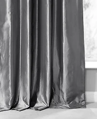 Half Price Drapes Platinum Ruched Solid Faux Silk Taffeta Room Darkening Curtain
