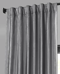 Half Price Drapes Platinum Faux Silk Taffeta Blackout Curtain