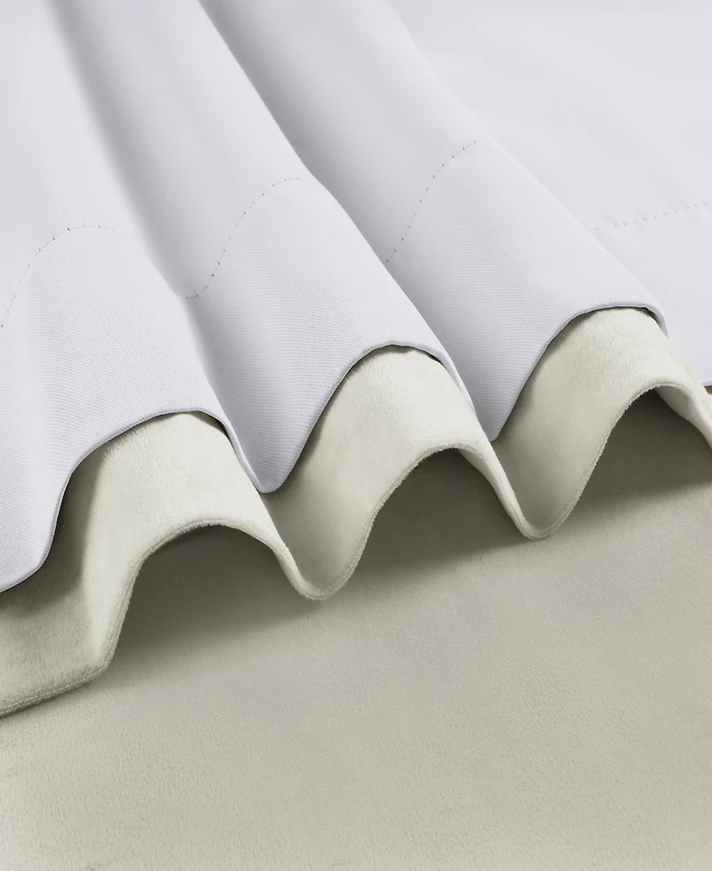Half Price Drapes Warm Off White Signature Extra Wide Velvet Blackout Curtain