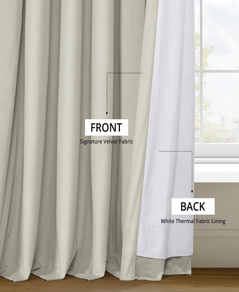 Half Price Drapes Warm Off White Signature Extra Wide Velvet Blackout Curtain
